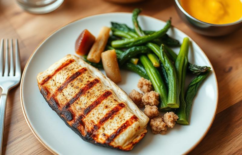 Cena ligera: sopa de verduras con tempeh o pescado azul