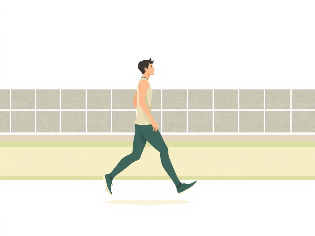 Persona caminando a ritmo rápido en una pista al aire libre